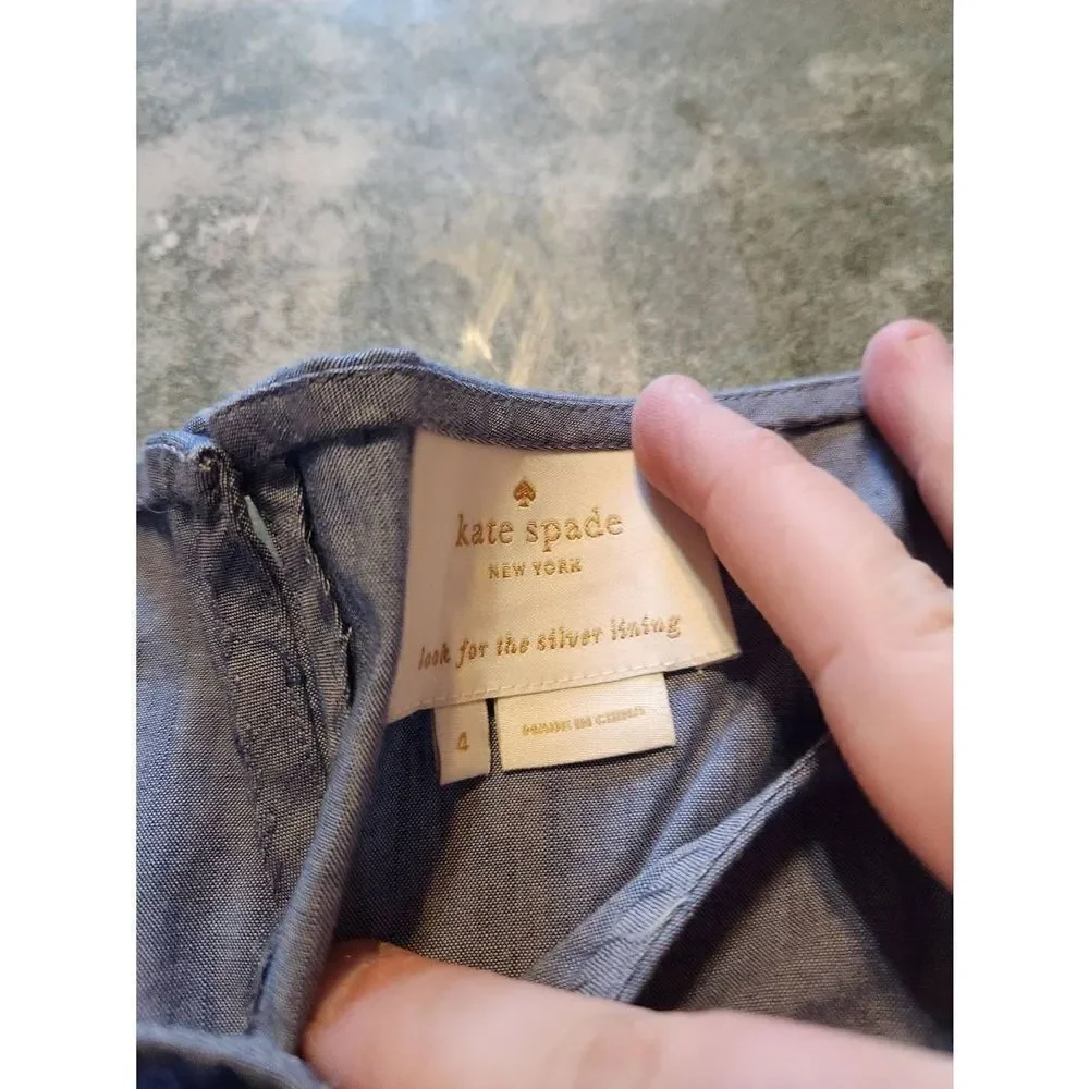 Kate Spade Chambray Blaire Dress Pockets sz 4